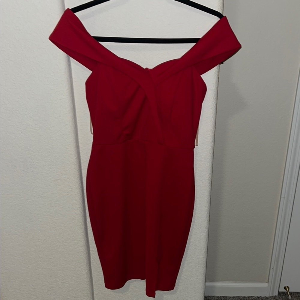 Red Off-Shoulder Dress